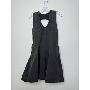 Daily Practice by Anthropologie Flared Mini Tennis Black Sweatshirt Dress Size L